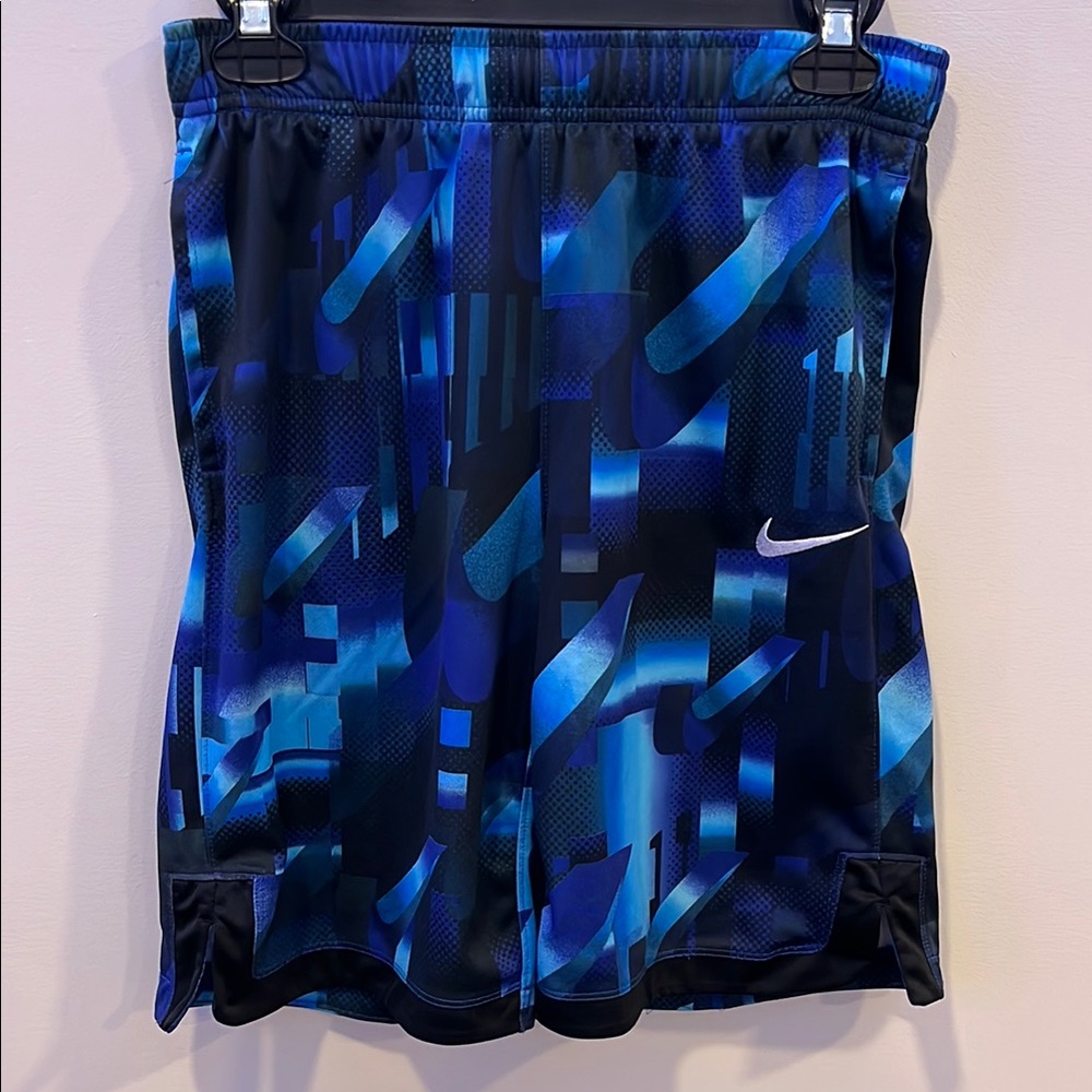 Nike Black and Blue Graphic Shorts